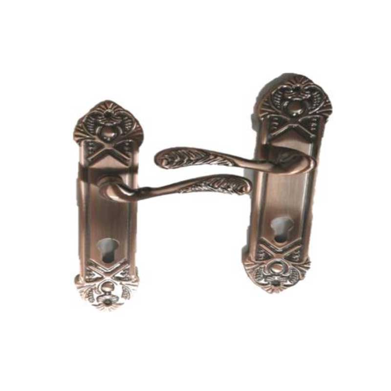 DOOR HANDLE WITH IRON PLATE & ZINC HANDLE
