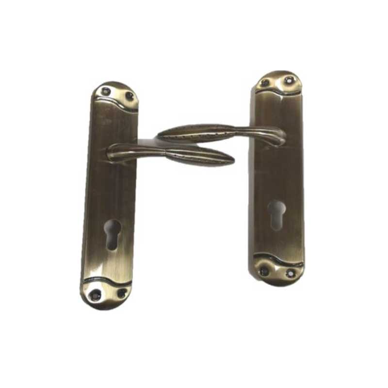 DOOR HANDLE WITH IRON PLATE & ZINC HANDLE