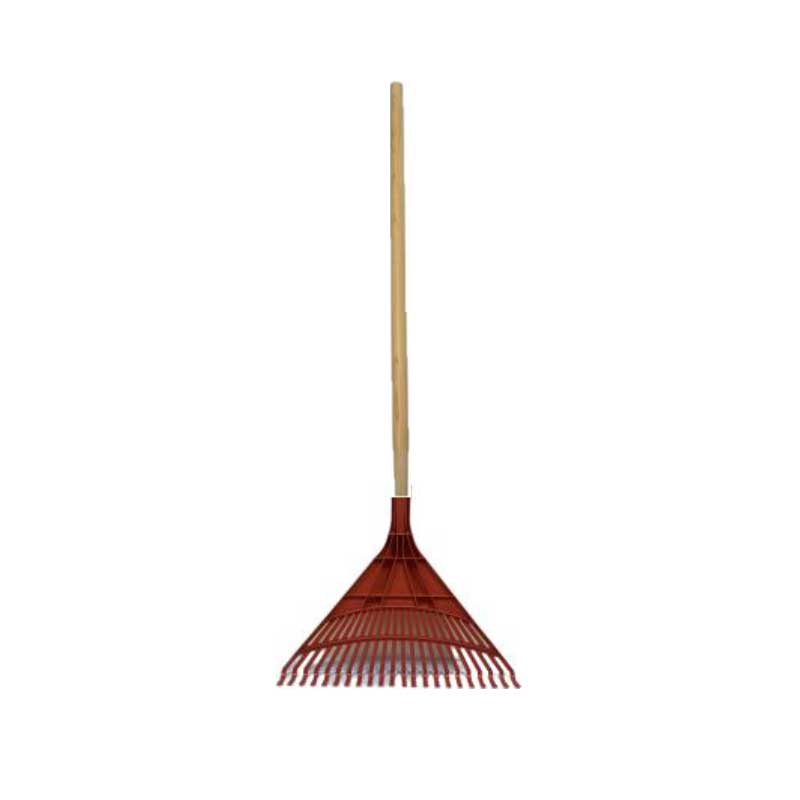 PLASTIC LAWN RAKE 22TEETH W/ WOODEN HANDLE