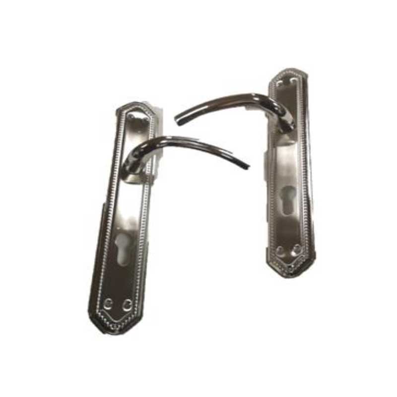 DOOR HANDLE WITH IRON PLATE & ZINC HANDLE