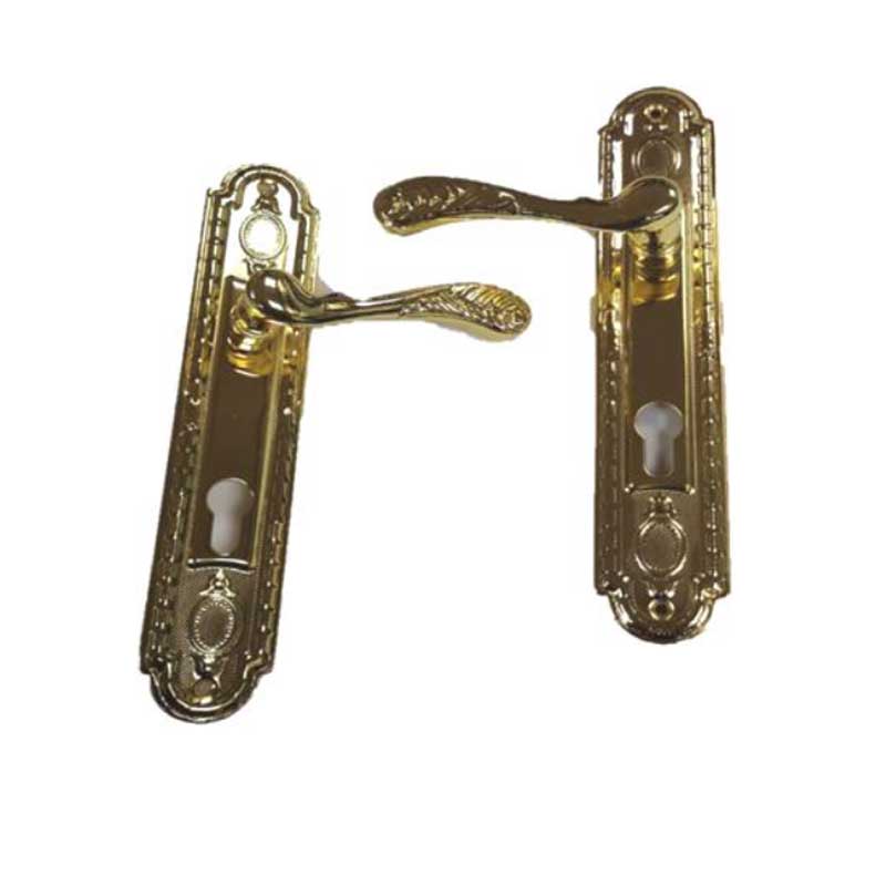 DOOR HANDLE WITH IRON PLATE & ZINC HANDLE
