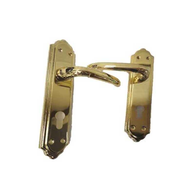 DOOR HANDLE WITH IRON PLATE & ZINC HANDLE