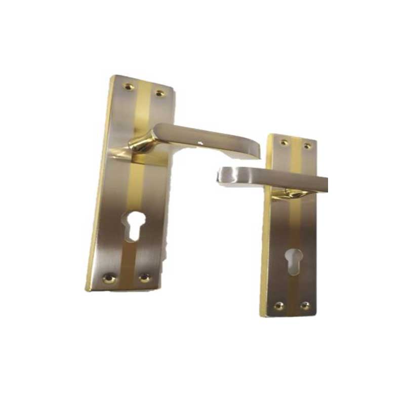 DOOR HANDLE WITH IRON PLATE & ZINC HANDLE