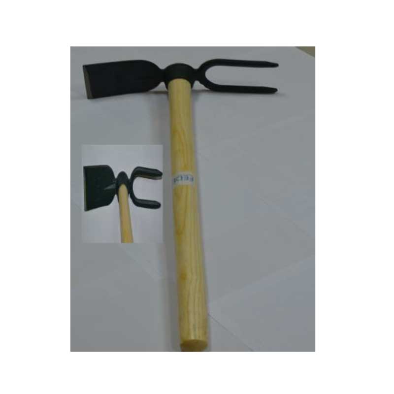 HOE AND FORK WITH WOODEN HANDLE