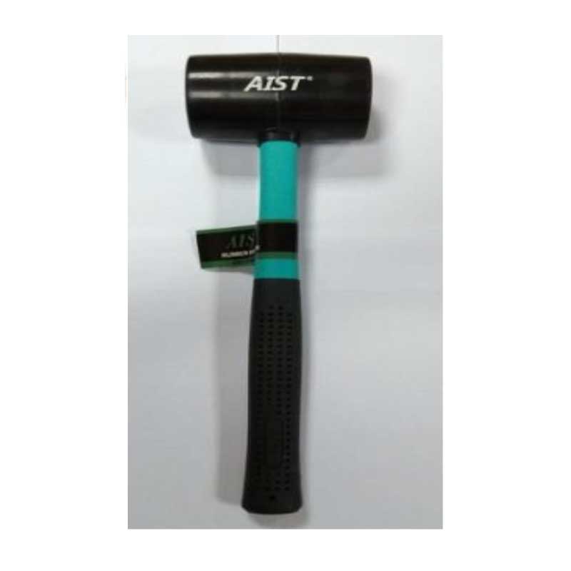 Rubberhammer with fiber glass handle black head