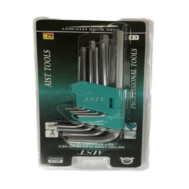 Metric Extra Long Flat Head Hex Key Spanner Sets 9PCS