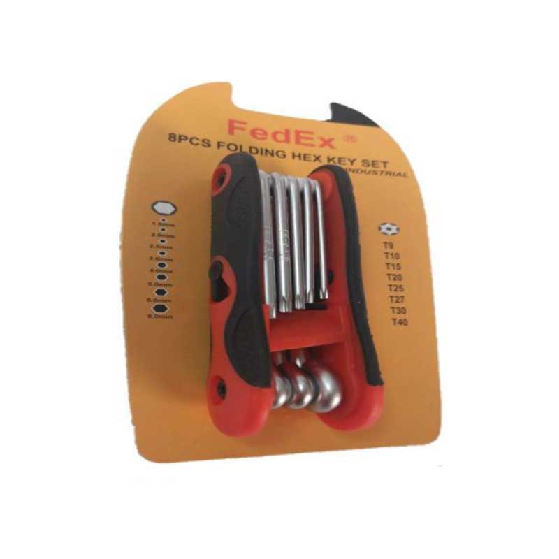 8PCS FOLDING HEX KEY SET
