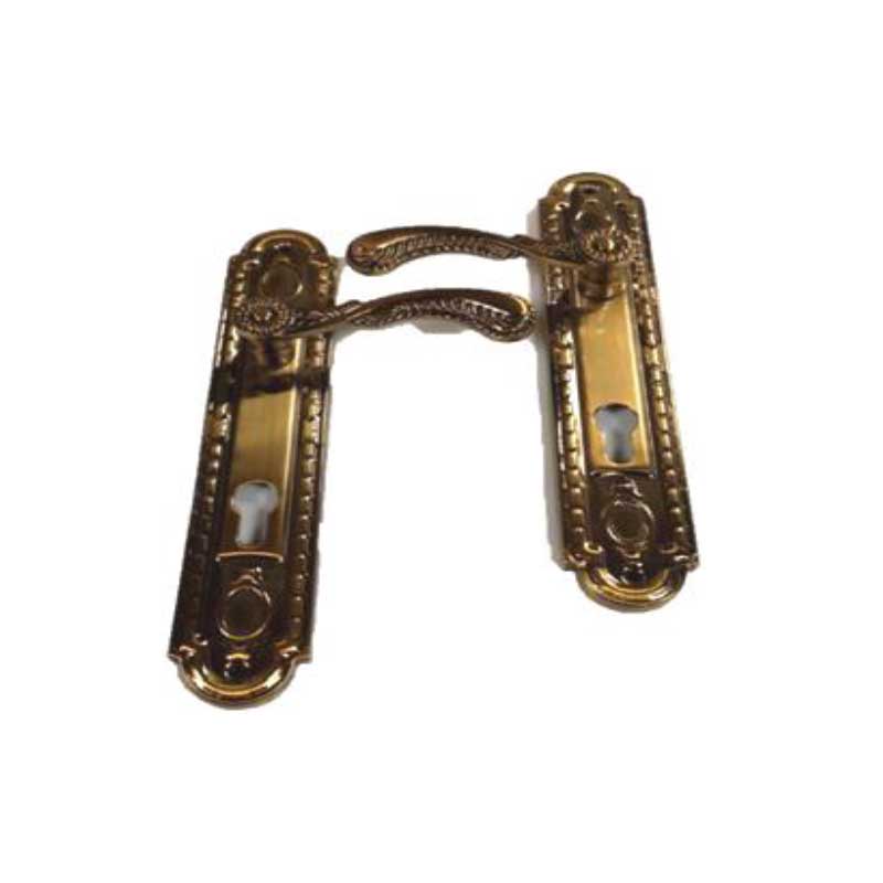 DOOR HANDLE WITH IRON PLATE & ZINC HANDLE