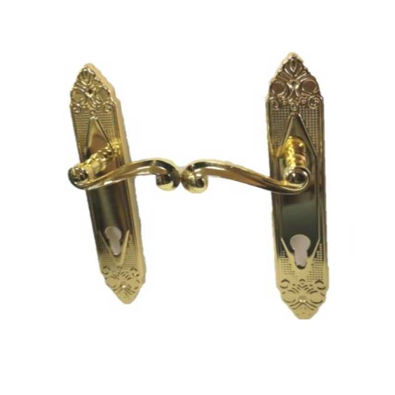 DOOR HANDLE WITH IRON PLATE & ZINC HANDLE