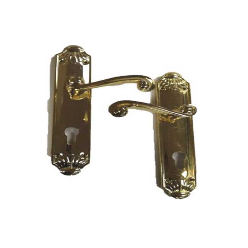 DOOR HANDLE WITH IRON PLATE & ZINC HANDLE