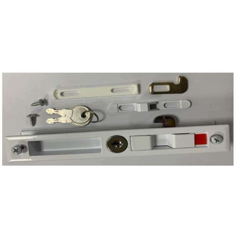 WINDOW LOCK WHITE DOUBLE - SIDE LOCK WITH KEY