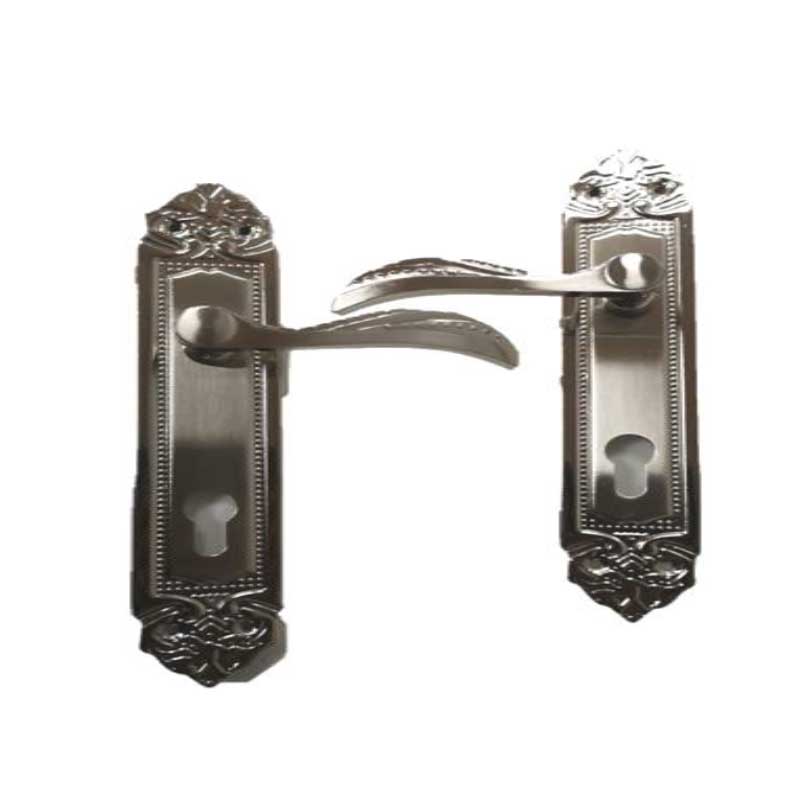DOOR HANDLE WITH IRON PLATE & ZINC HANDLE