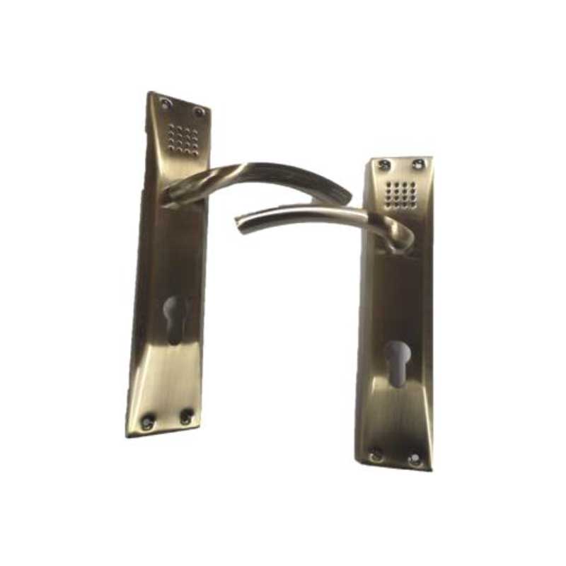 DOOR HANDLE WITH IRON PLATE & ZINC HANDLE