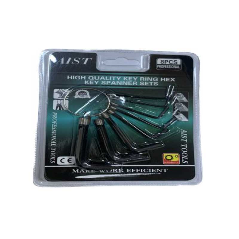 Key Ring Hex Key SPANNER 8pcs