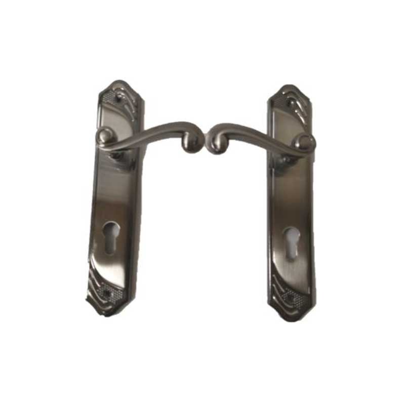 DOOR HANDLE WITH IRON PLATE & ZINC HANDLE