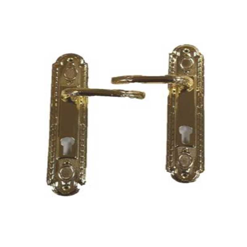 DOOR HANDLE WITH IRON PLATE & ZINC HANDLE