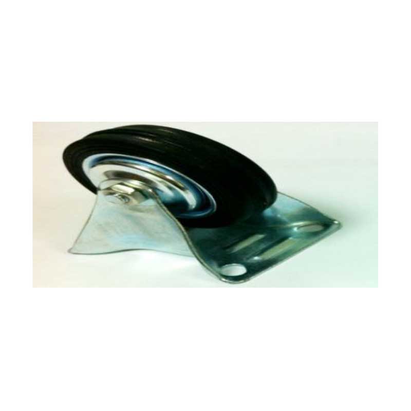 BLACK RUB. FIXED INDUSTRIAL CASTER