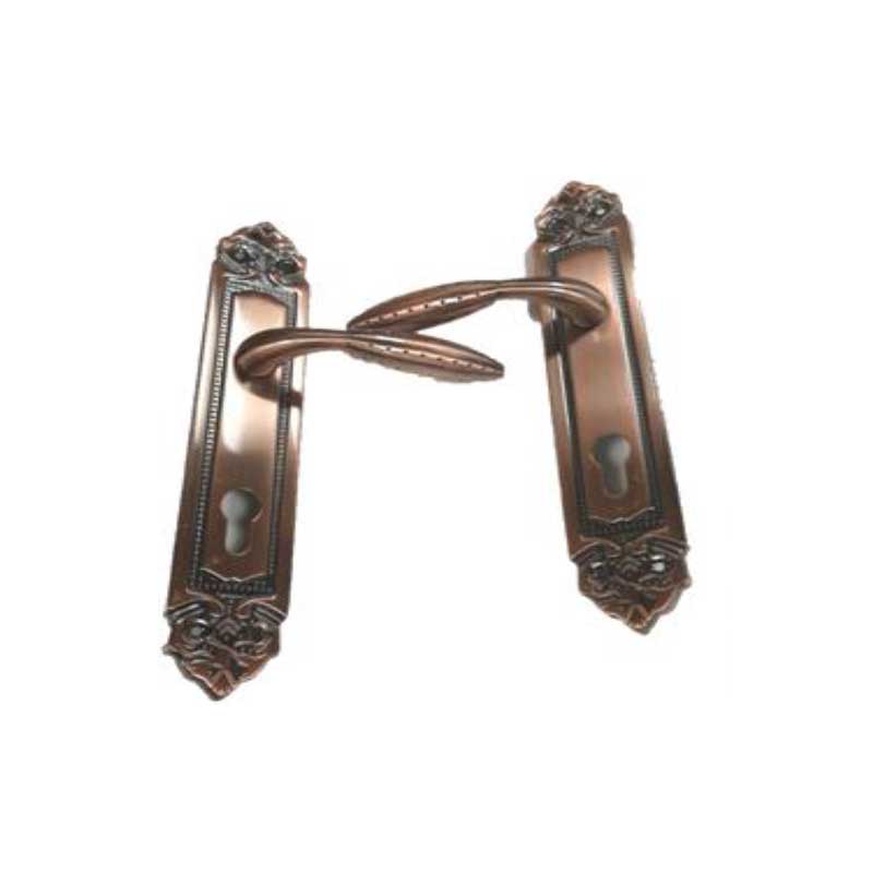 DOOR HANDLE WITH IRON PLATE & ZINC HANDLE 