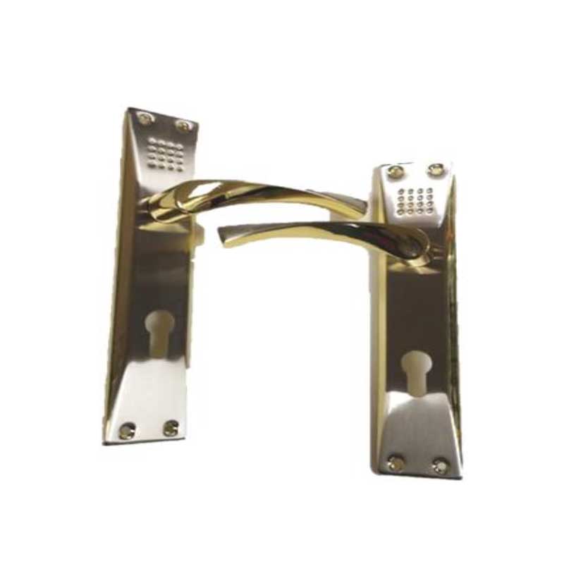 DOOR HANDLE WITH IRON PLATE & ZINC HANDLE 