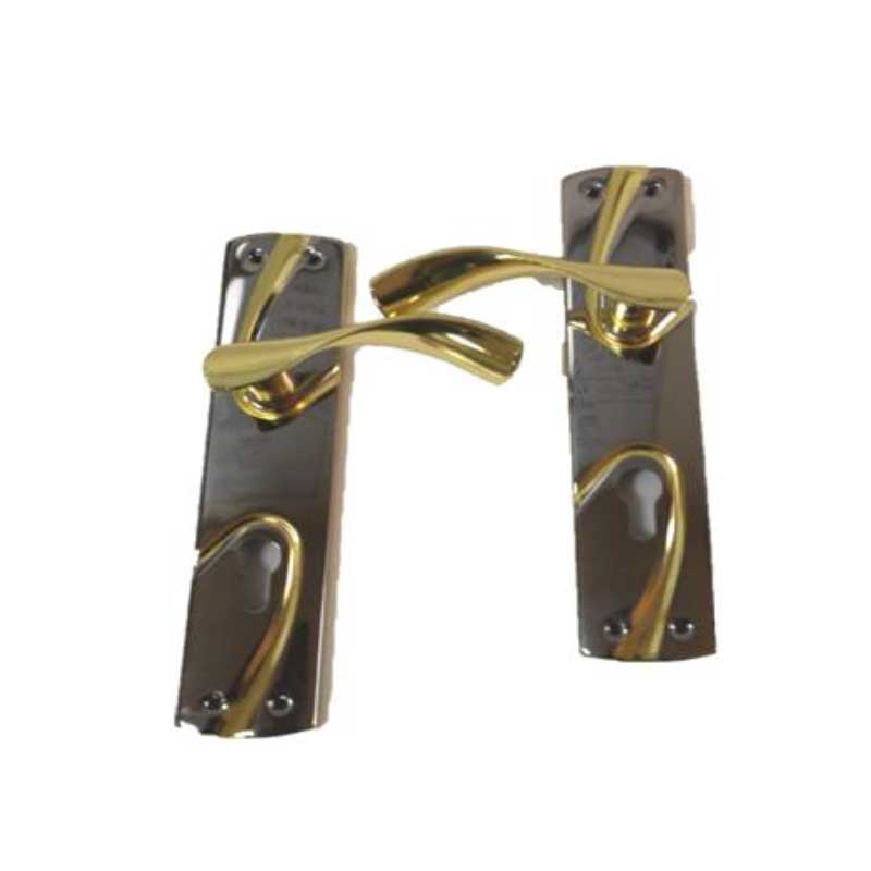 DOOR HANDLE WITH IRON PLATE & ZINC HANDLE